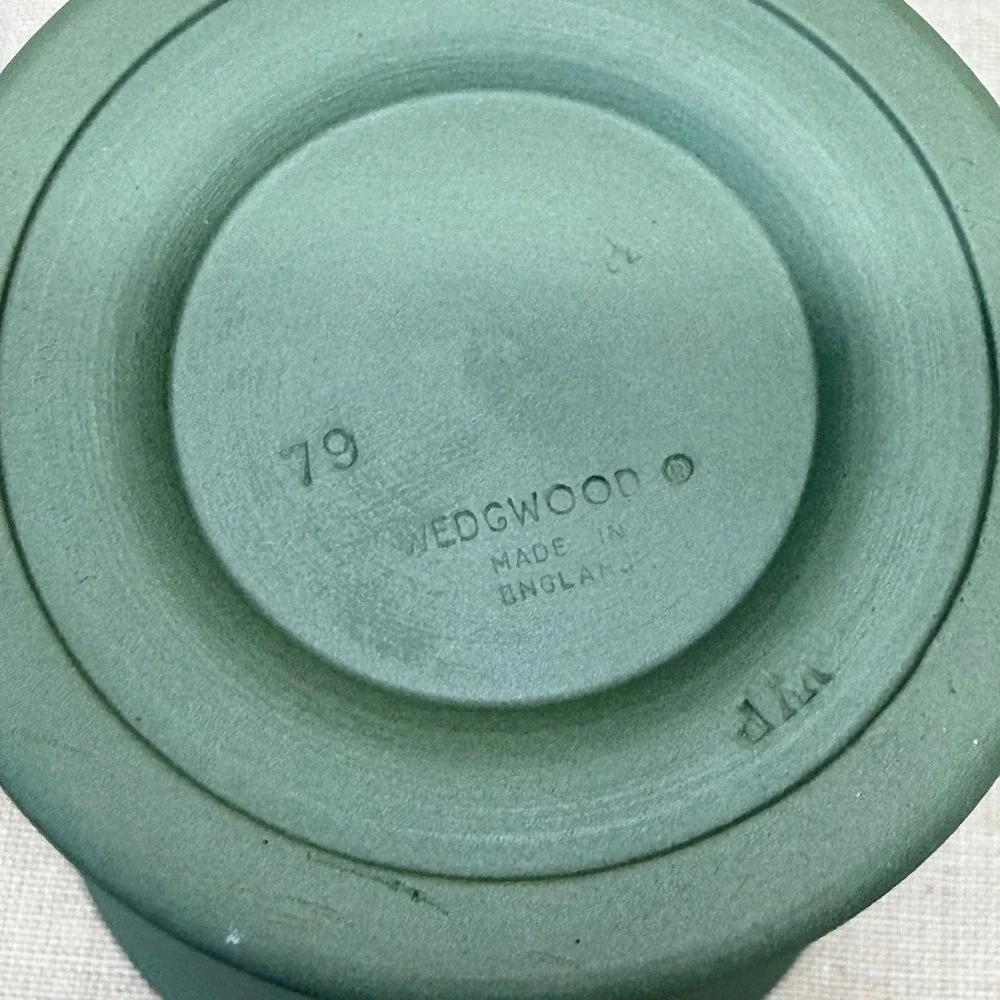 Wedgwood‎ Sage Green Jasperware Small Flared Vase Neoclassical Made in England